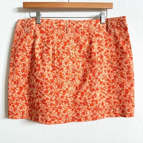 Wild Fable Orange Floral y2k retro Mini Skirt Women’s 12 NWT - Picture 5 of 7